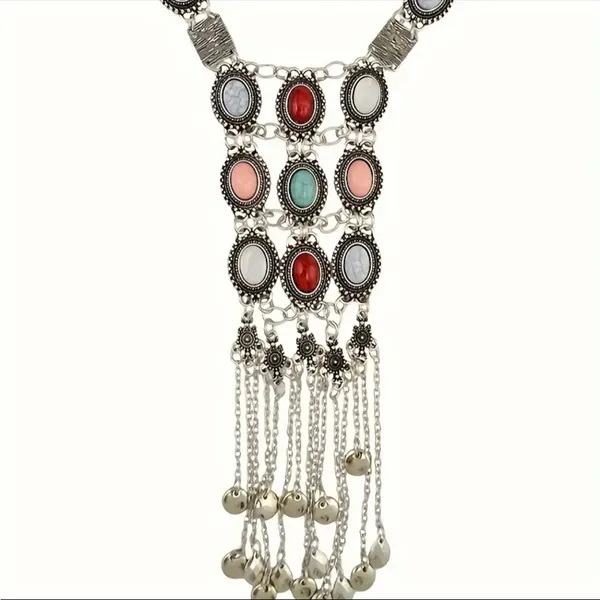 Retro Ethnic Style Long Tassel Sweater Chain Exaggerated Bohemian‎ Necklace - Image 5