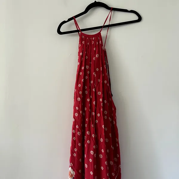 Maeve Anthropologie Juniper Red Paisley Floral Maxi Boho Dress Size L - Image 6