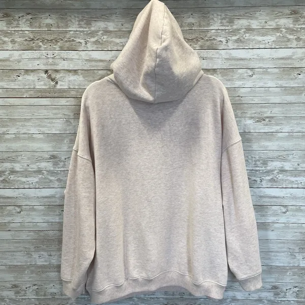 Aerie Womens L Hoodie Pink Oversized Tunic w/ Fur Lined Hood and Pocket Pullover - Image 5