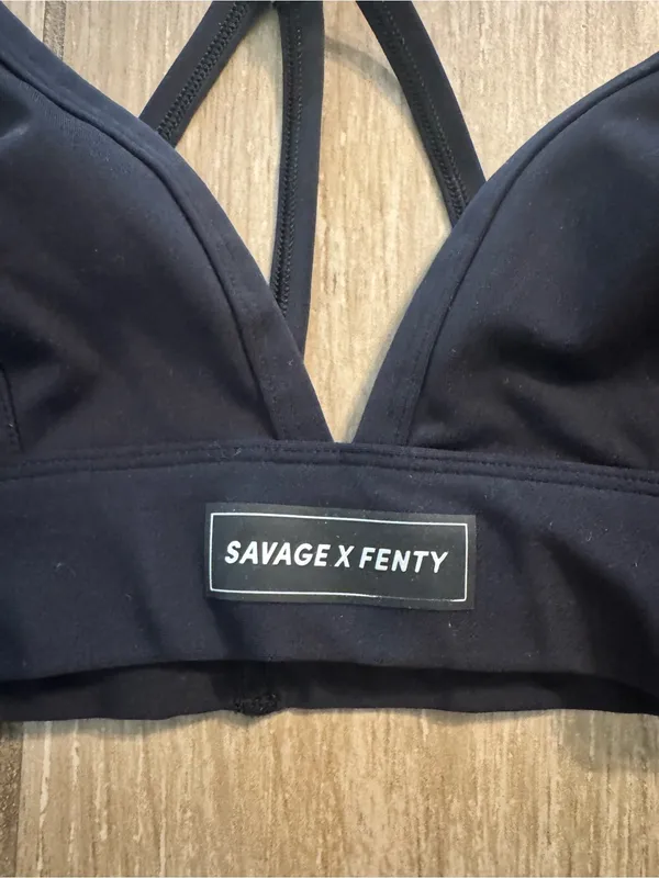 Savage X Fenty Black Strappy Triangle Bralette - Image 2