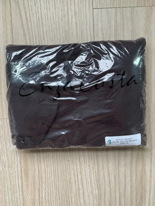 Enza Costa Knit Halter Turtleneck Fluid Brown Maxi Dress NWT Size Medium - Image 3