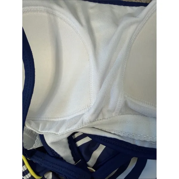 South Point Tankini Swimsuit Set Size 10 Blue White Striped Swim Shorts - Image 4