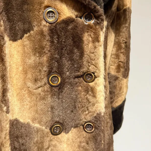 Vintage Faux Fur Coat Brown Size L - Image 7