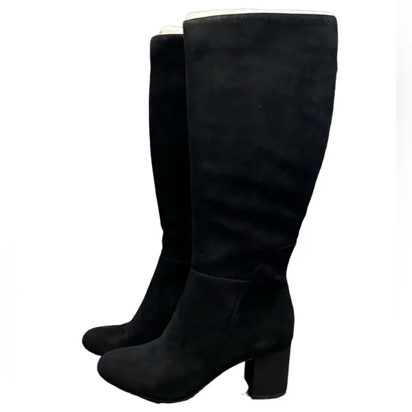 NWT INC Black Suede Knee High Boots Size 9 - Image 3