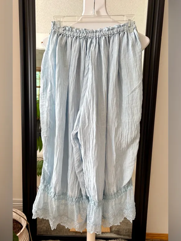 Lace Trim Light Blue Forever Young Bloomer Pants - Image 5