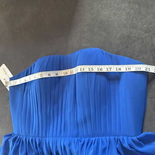 Women’s Blue Full Length Strapless Formal Dress Matching Shawl Size XL (14) NEW - Image 10