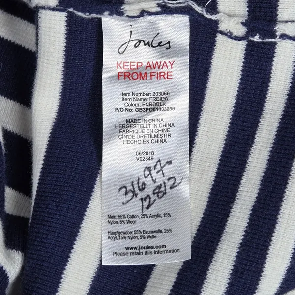 Joules‎ Knitwear Womens Striped Long Sleeve Sweater Dress Pockets Red Navy - Image 6