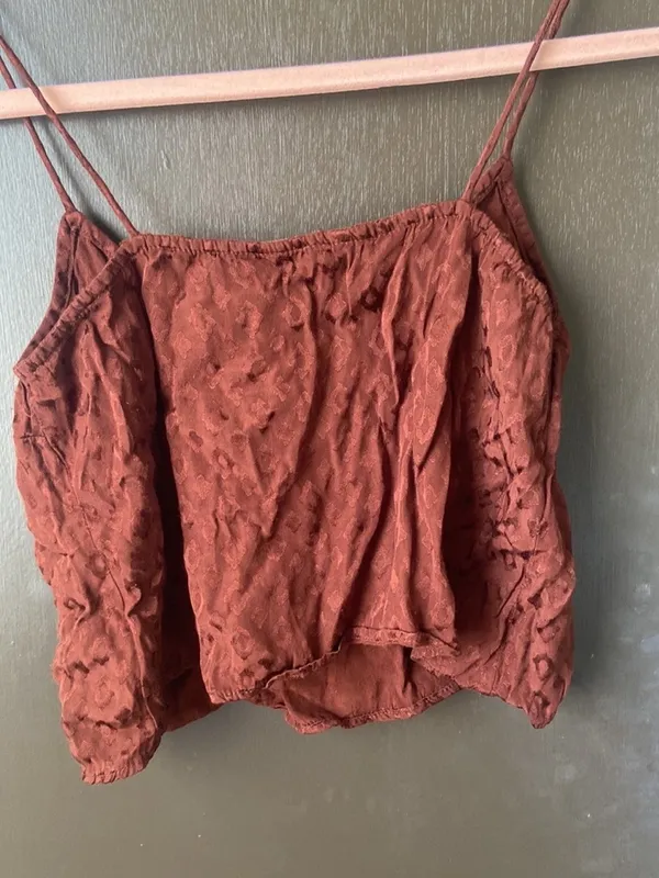 Aeropostale Rust Red Animal print Cami Cropped Top - Image 2