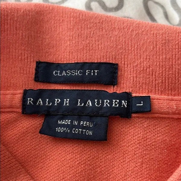 EUC Women’s Ralph Lauren Coral Polo Shirt Size L - Image 3