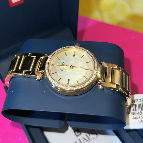 Gold Tone w Crystals Watch - Image 8