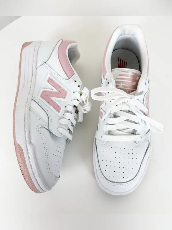 New Balance 480 Athletic Sneakers White Pink - Image 2