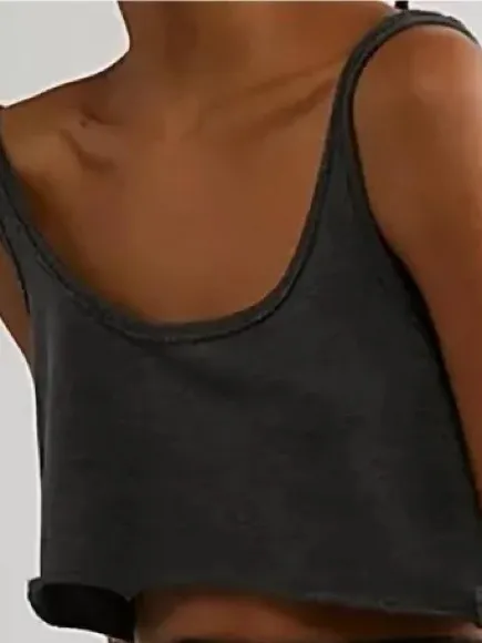 We the Free Gray Cropped Tank Size Medium - Image 2