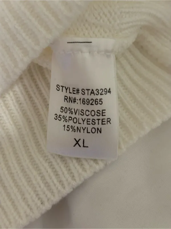 Threaded Leaf Teddy Bear Applique Knit Cardigan White NWT XL - Image 3