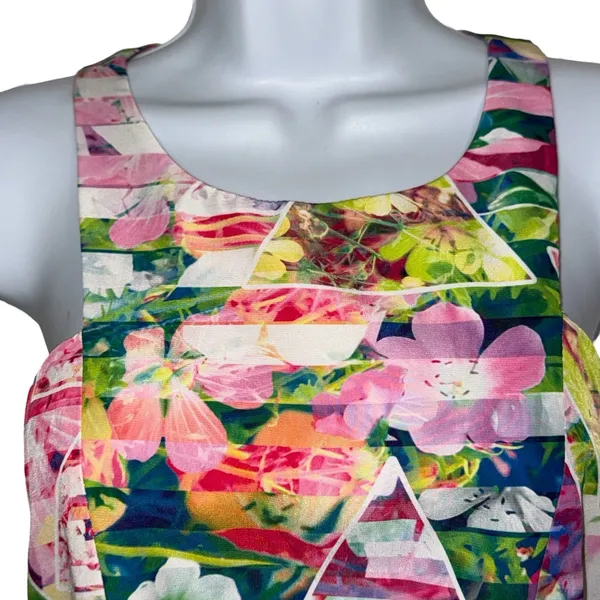 AMANDA UPRICHARD Geometric Floral Print Sleeveless A-Line Dress EUC‎ Size Small - Image 3