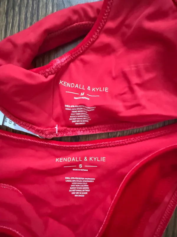 Kendall and Kylie Crushed Velvet Red Bikini - Image 3