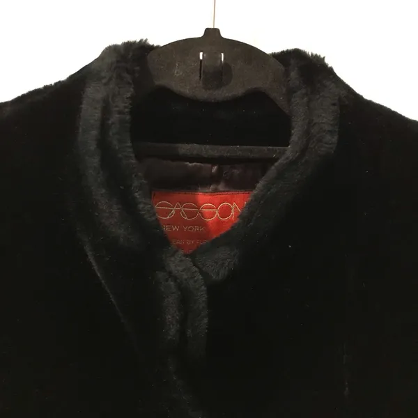 Vintage ILGWU Sasson faux fur black coat Size 10 glam fancy dressy, made in USA - Image 3