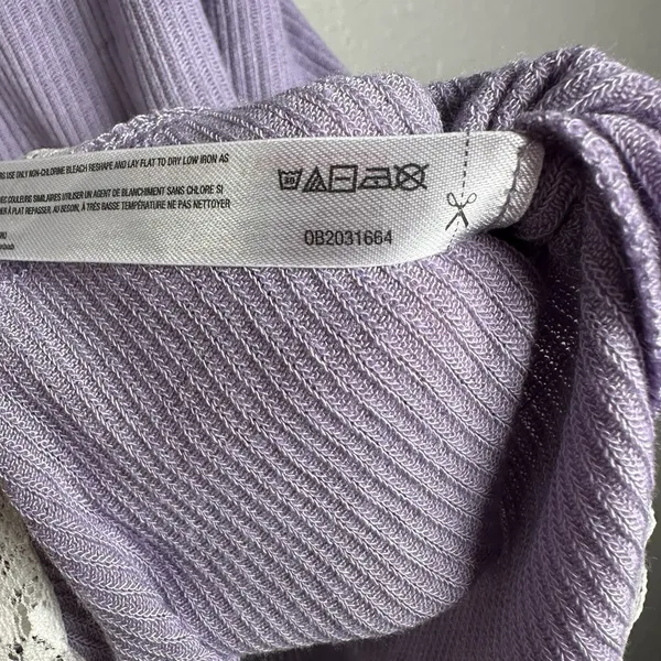 Urban Outfitters Y2K Out‎ From Under Lilac Lace Trim Ribbed Cami Tank Top Coquette Balletcore M - Image 8