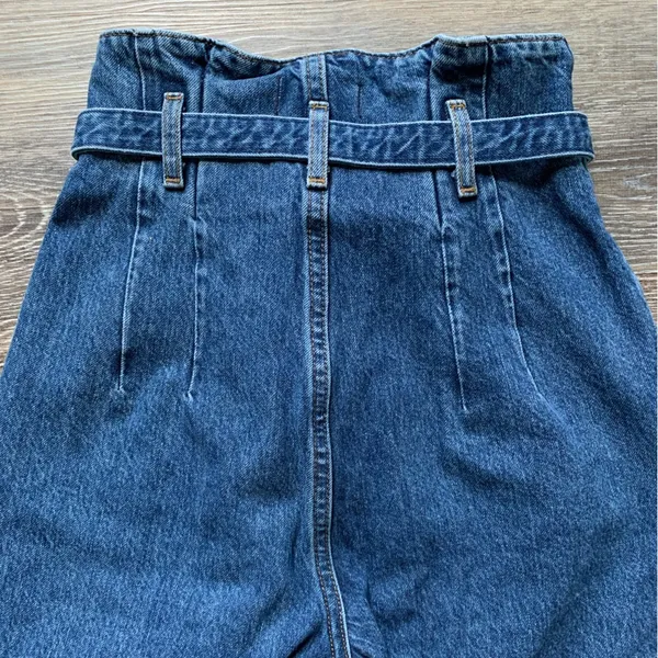 Abercrombie & Fitch Medium Wash Mom Jeans Tie Waist 00 24 - Image 8