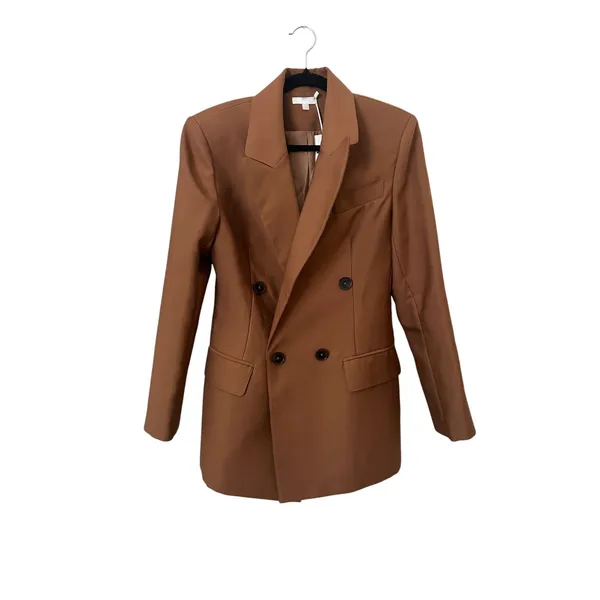 LBV Double Breasted Blazer Cognac Sz 2 NEW NWT‎ Brown - Image 2