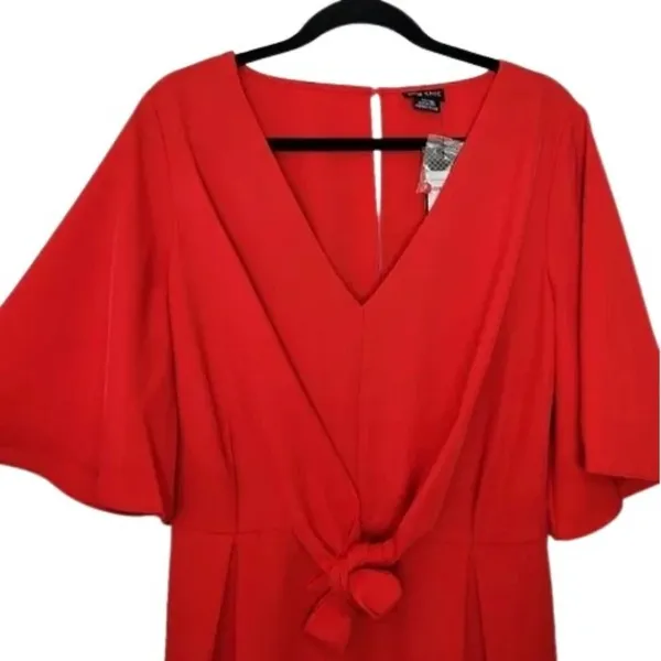 NWT Womens Plus Size 18 City Chic Red Knot Front Deep V Batwing Sleeve Dress NEW - Image 6