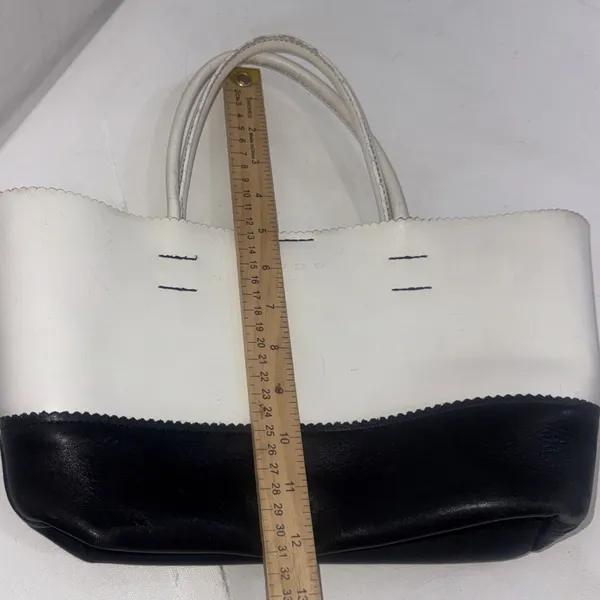 Vintage Y2K Hype Colorblock Mod Leather Box Tote Shoulder Bag Handbag Purse - Image 13