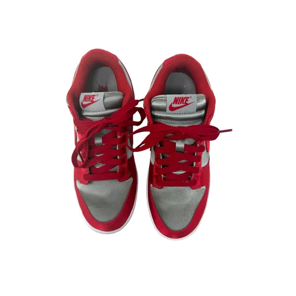 Nike Dunk Low UNLV Satin Varsity Red Metallic Silver Sneakers Women's Size 7 - Image 2