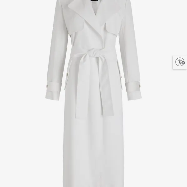 Express Classic White Belted Coat - Image 5