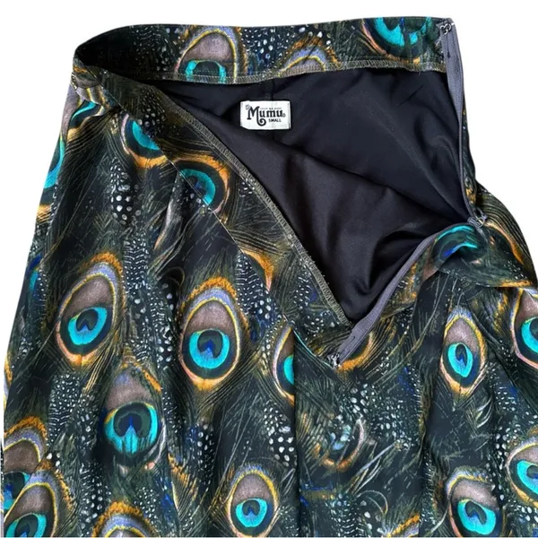 Like New Show Me Your Mumu Peacock Feather Maxi Skirt Size Small - Image 7