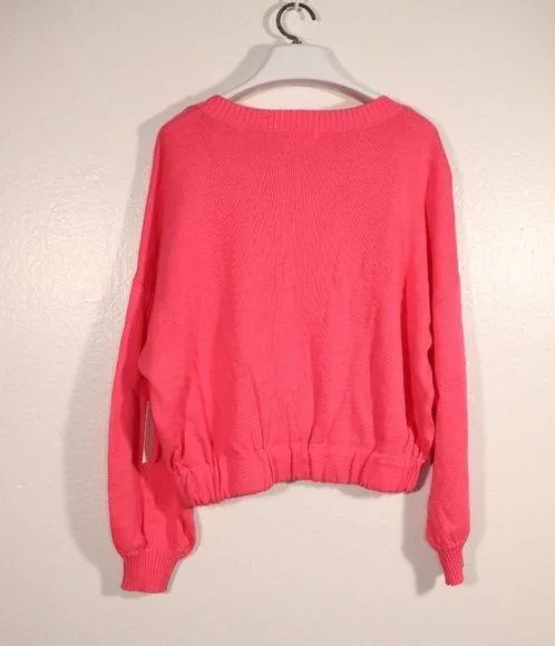 NWT V Neck Sweater in Pink Magenta - Image 2