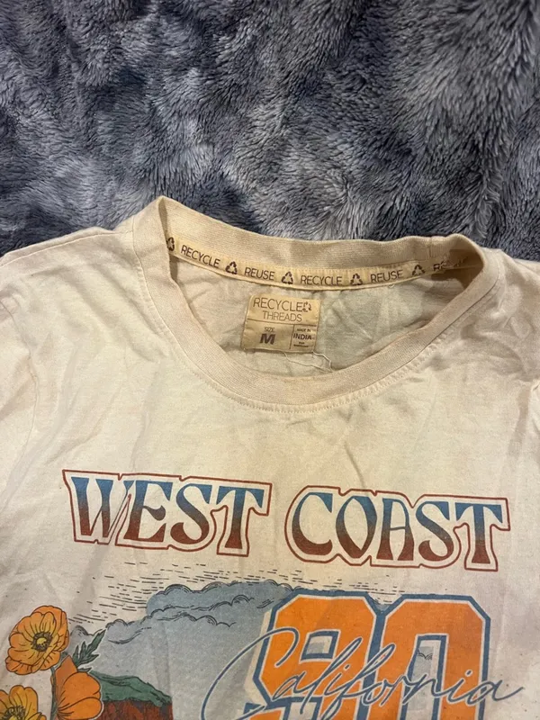 West Coast 90 Graphic womens Tee in Cream - Image 3
