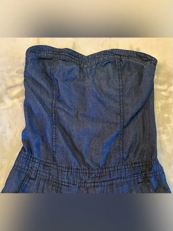 Highway Jeans Women’s Brand Strapless Denim Romper Shorts in Deep Blue Size Small - Image 2