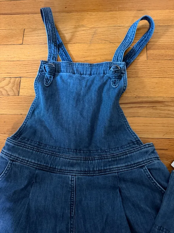 Maeve Blue Wide-Leg Denim Overalls with Crossback Straps - Image 5