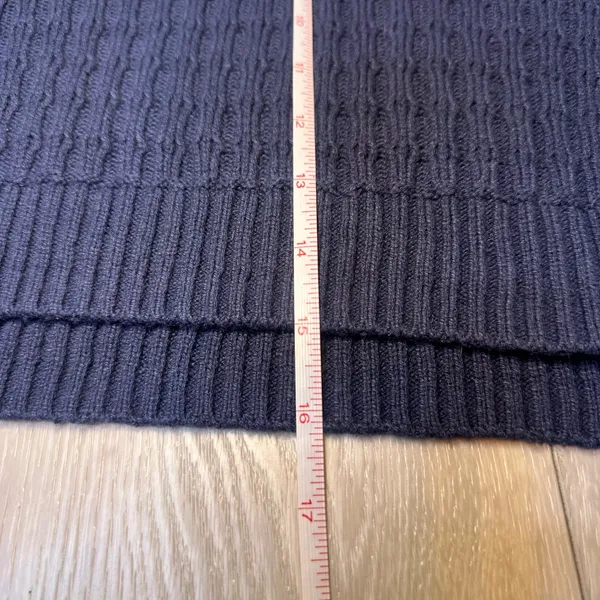 Hollister easy stitch Polo sweater navy cropped‎ prep pullover knit size medium - Image 4