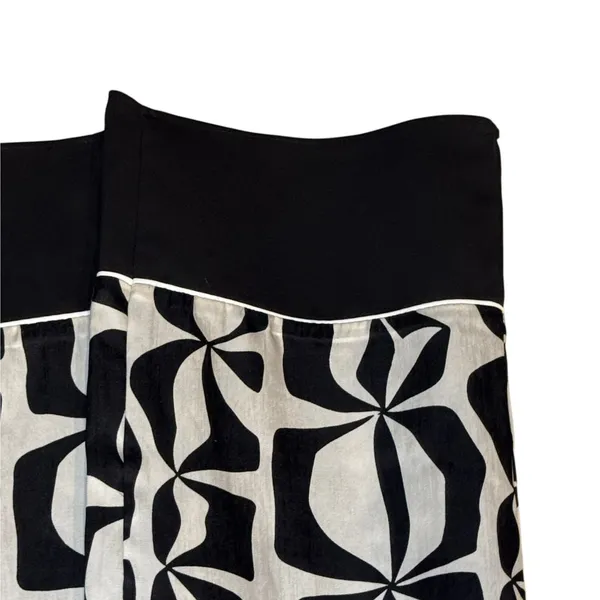 Zara Womens Pants Geometric Wide Leg Trouser White Black Boho Eclectic Small - Image 3