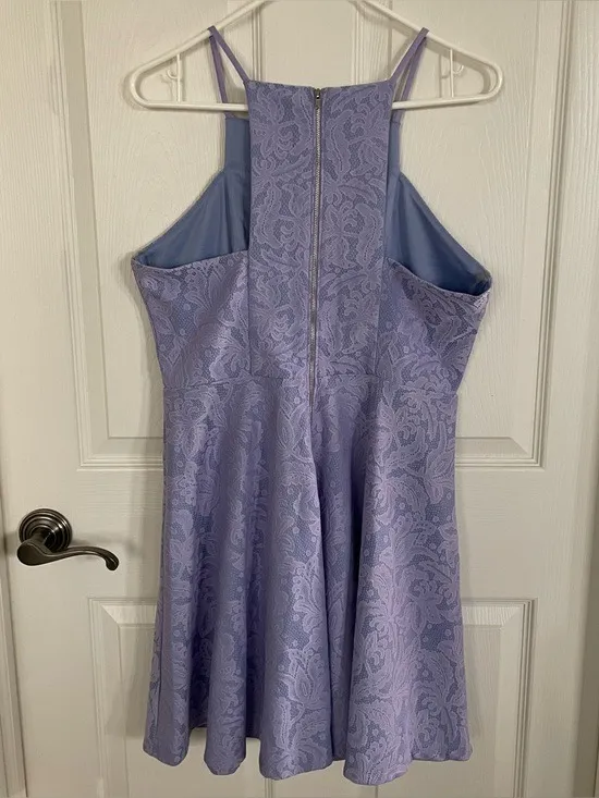 Francesca’s Lilac Floral Print Dress size L - Image 7