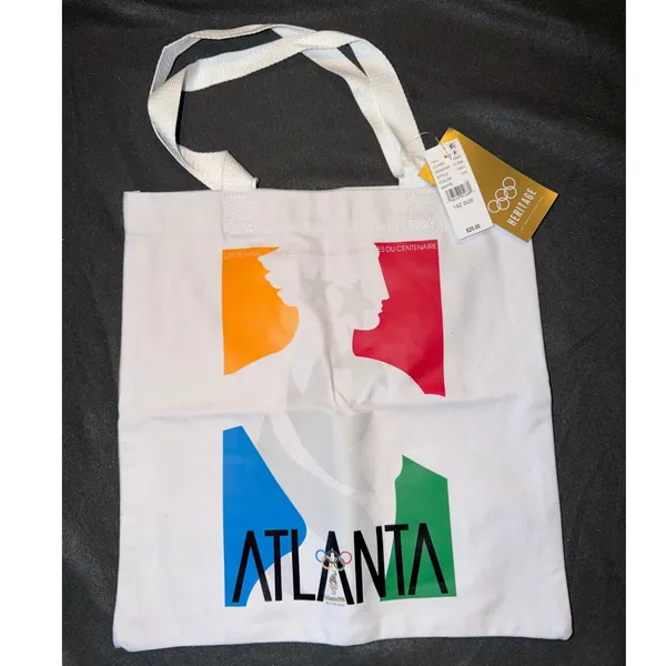 Olympic Heritage Atlanta 1996 Centennial Canvas Tote Bag White NWT 716914 PacSun - Image 2