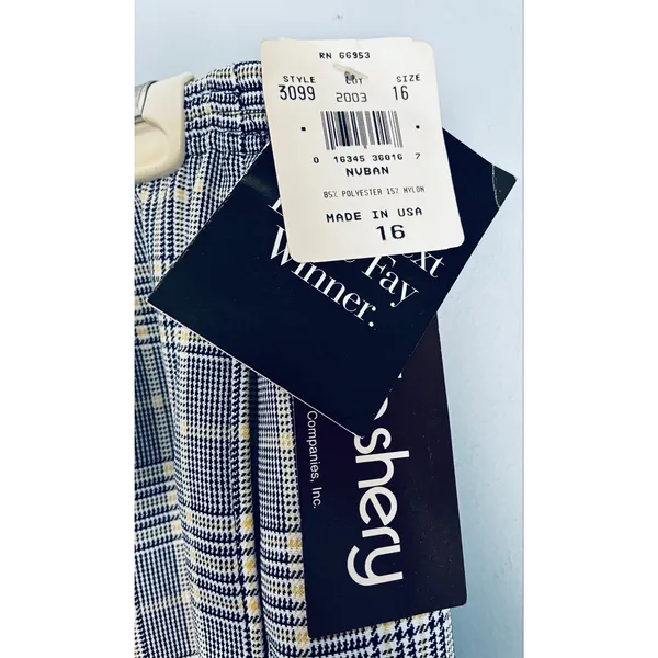 Vintage 90s Leslie Fay Haberdashery Plaid Skirt Pockets Size 16 Made USA NWT - Image 4