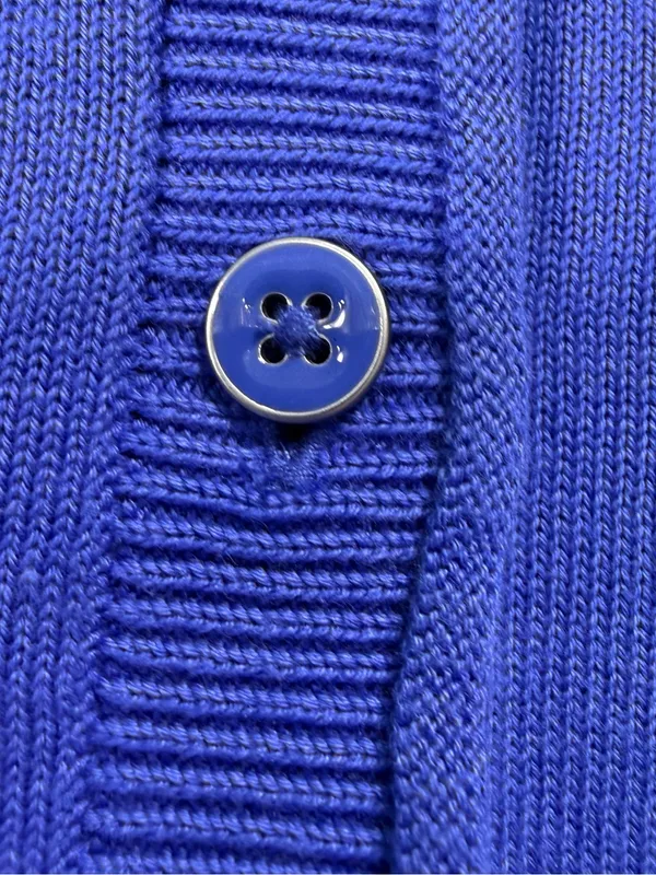 Talbots Cotton Blend Blue V-Neck Button Front Cardigan Size Medium - Image 6