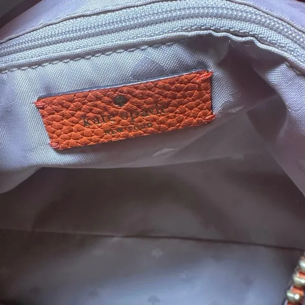 Kate Spade Pebbled Leather Shoulder Bag in the color Coral Buds Orange - Image 7