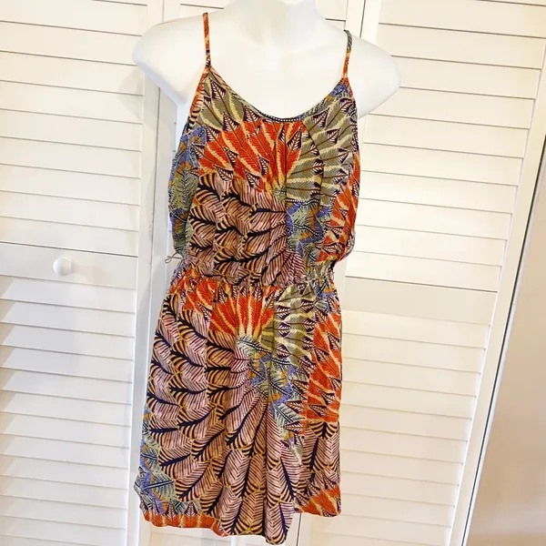 Jodi Kristopher Colorful Spring/SummerSpaghetti strap SundressSmall Boho Artsy Vacation Travel - Image 2