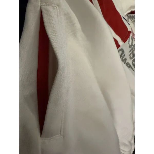 Abercrombie & Fitch‎ Track Jacket XS White Red Zip Up Tennis Y2k Retro Athletic - Image 7