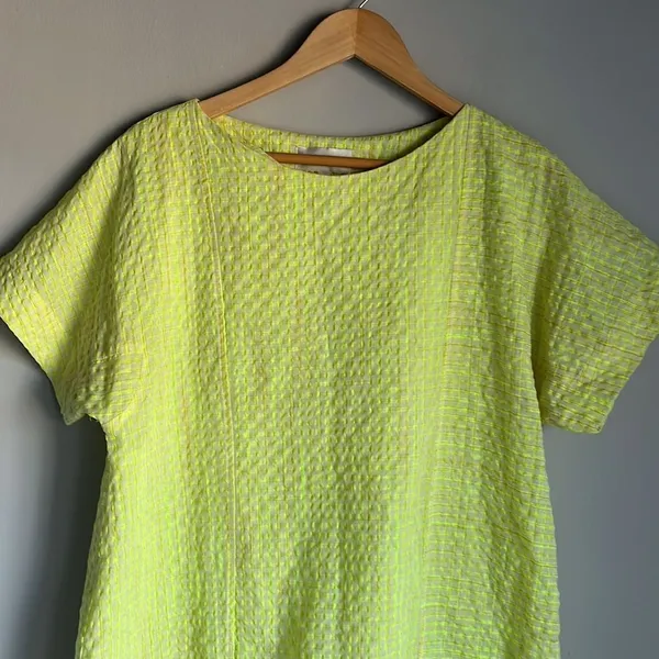 Anthropologie Corey Lynn Calter Yellow Mariah Textured Mini Dress Size Medium - Image 3