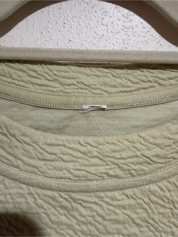 Lululemon Textured Crewneck Pullover Cropped 3/4 Sleeve Sweatshirt Dew Green 4 - Image 5