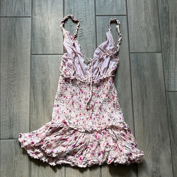 Floral Pink Mini Dress - Image 5