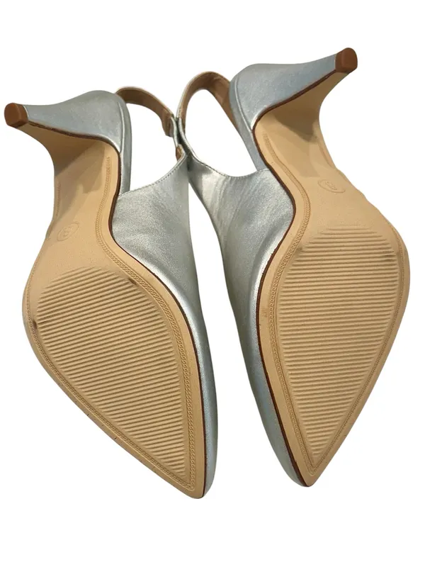 NEW a new day Silver Pointed-Toe Slingback High Heel Pumps - Size: 8 - Image 5