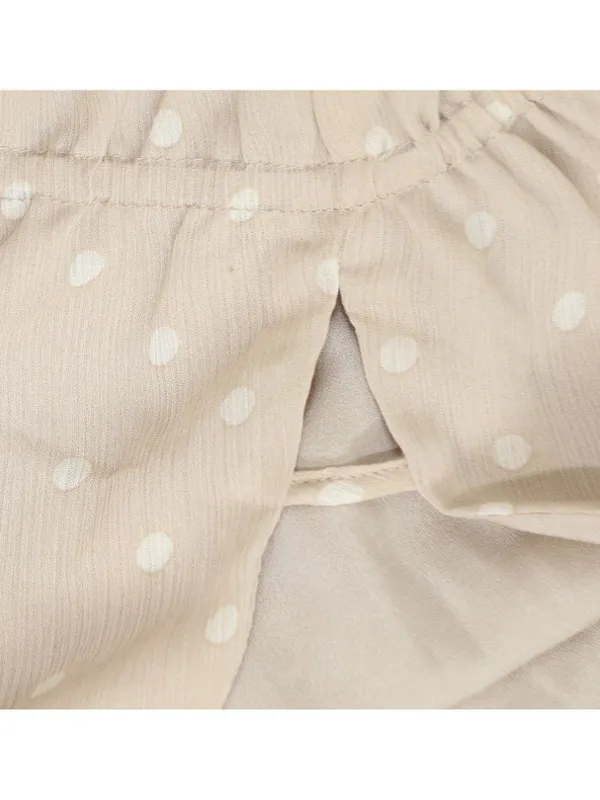 NWT A New Day Short Sleeve Maxi A Line Polka Dot Dress Tan Brown / Cream M - Image 8