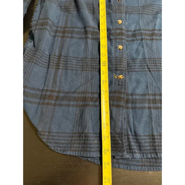 Carhartt Rugged Flex Women Medium Relaxed Fit Plaid Flannel‎ tunic Navy Blue - Image 3