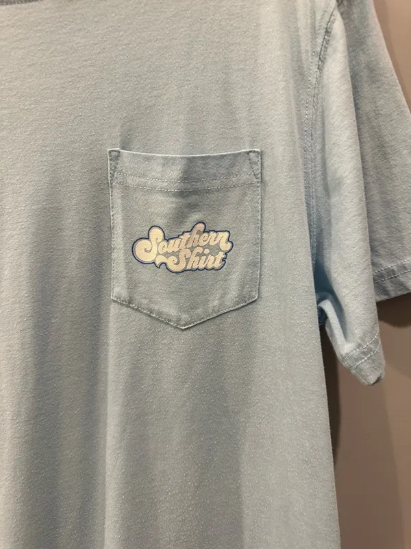 Comfort Colors Southern Shirt Company Retro Beach Scene Short Sleeve Pocket Tee - Image 3