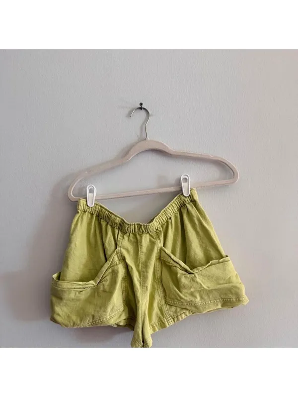 Free People Good Fortune Solid Cotton-Linen Shorts - Image 6