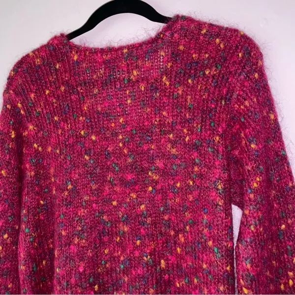 Savannah Size M Pink Mohair Cardigan Button Up Sweater Coastal Grandma - Image 6